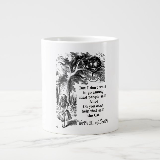 Alice in Wonderland; Cheshire Cat with Alice Giant Coffee Mug (Front)