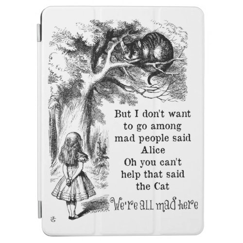 Alice in Wonderland Cheshire Cat with Alice iPad Air Cover