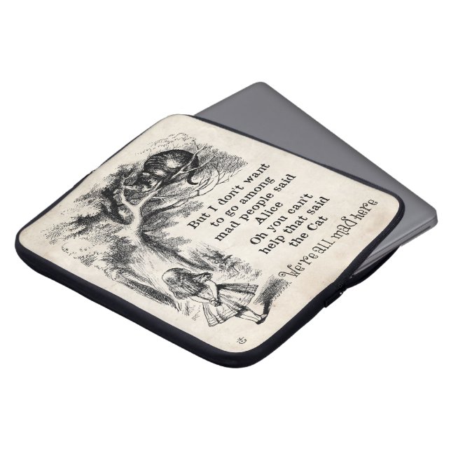 Alice in Wonderland; Cheshire Cat with Alice Laptop Sleeve (Front Top)