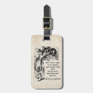 Alice in Wonderland; Cheshire Cat with Alice Luggage Tag