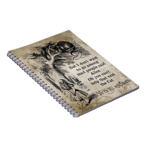 Alice in Wonderland Cheshire Cat with Alice Notebook