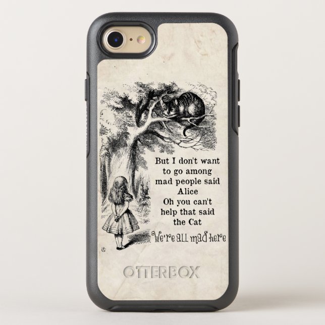 Alice in Wonderland; Cheshire Cat with Alice Otterbox iPhone Case (Back)