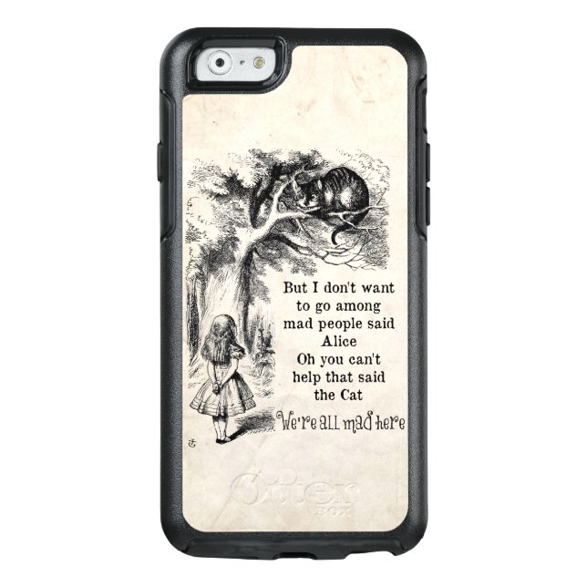 Alice in Wonderland; Cheshire Cat with Alice Otterbox iPhone Case (Back)