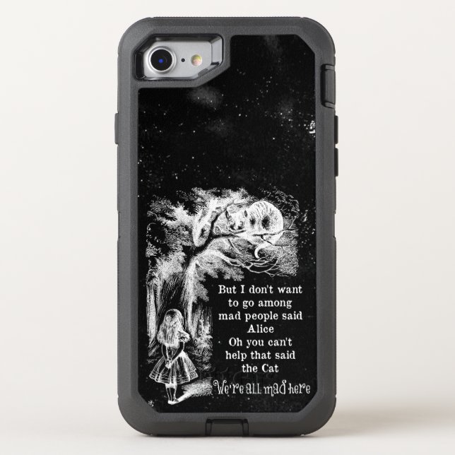 Alice in Wonderland; Cheshire Cat with Alice Otterbox iPhone Case (Back)