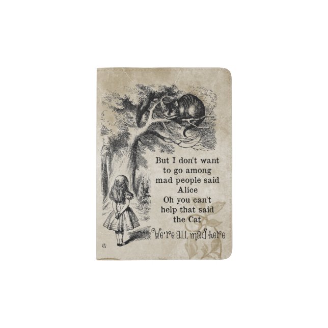 Alice in Wonderland; Cheshire Cat with Alice Passport Holder (Front)