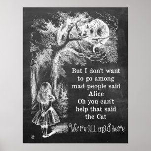 Alice in Wonderland; Cheshire Cat with Alice Poster