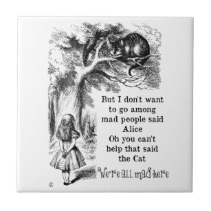 Alice in Wonderland; Cheshire Cat with Alice Tile
