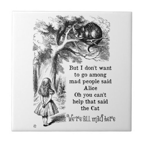 Alice in Wonderland Cheshire Cat with Alice Tile