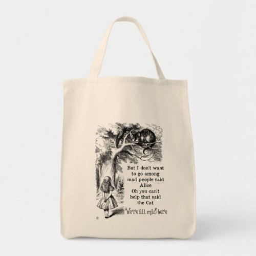 Alice in Wonderland Cheshire Cat with Alice Tote Bag