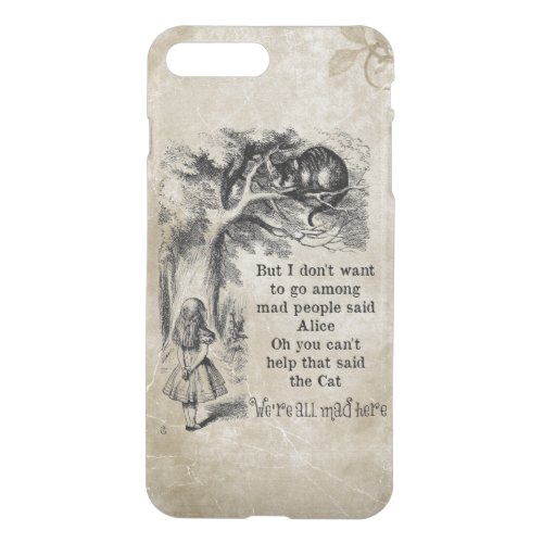 Alice in Wonderland Cheshire Cat with Alice iPhone 8 Plus7 Plus Case