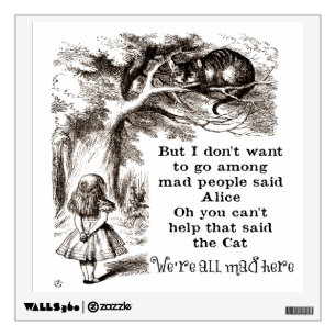 Alice in Wonderland; Cheshire Cat with Alice Wall Decal