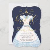 Alice In Wonderland Chic Blue Dress Bridal Shower Invitation (Front)
