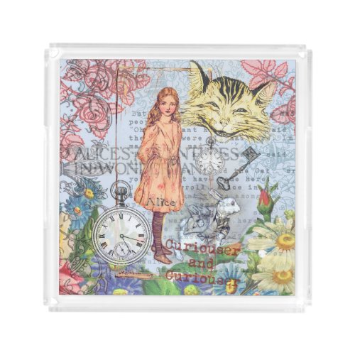 Alice in Wonderland Classic Cheshire Rabbit Alice Acrylic Tray