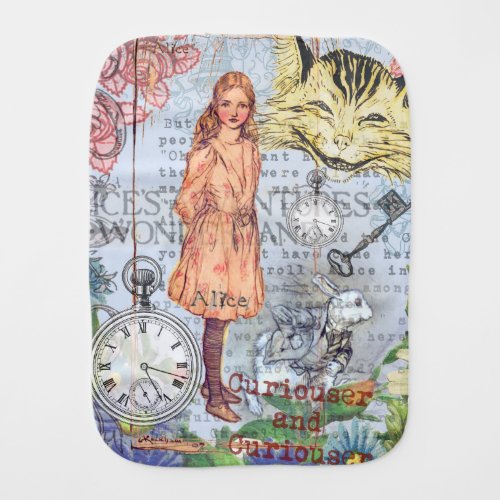 Alice in Wonderland Classic Cheshire Rabbit Alice Baby Burp Cloth