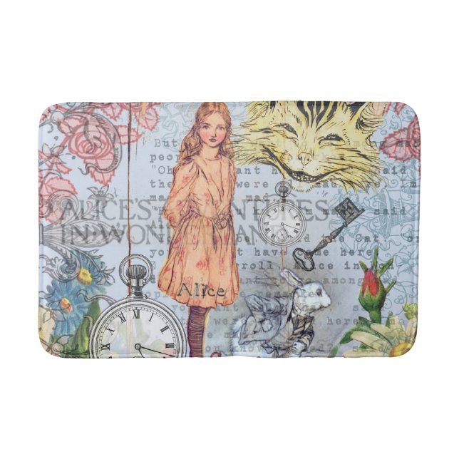 Alice in Wonderland Classic Cheshire Rabbit Alice Bathroom Mat (Front)