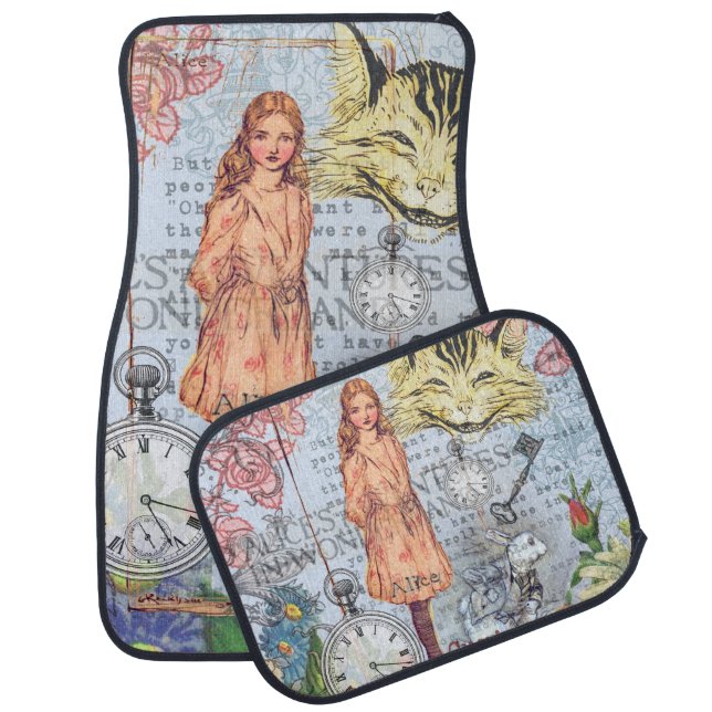 Alice in Wonderland Classic Cheshire Rabbit Alice Car Mat (Set)