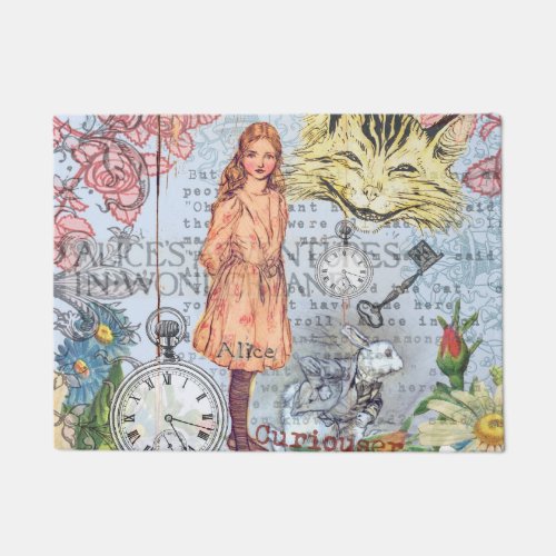 Alice in Wonderland Classic Cheshire Rabbit Alice Doormat