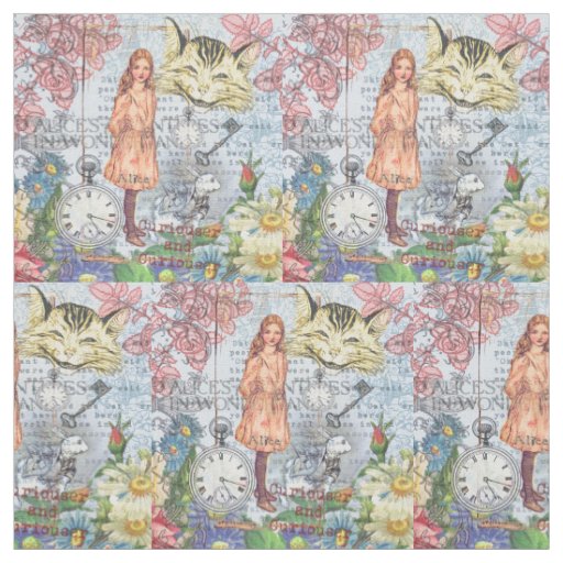 Alice in Wonderland Classic Cheshire Rabbit Alice Fabric