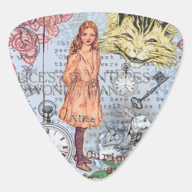 Alice in Wonderland Classic Cheshire Rabbit Alice Guitar Pick (Back)