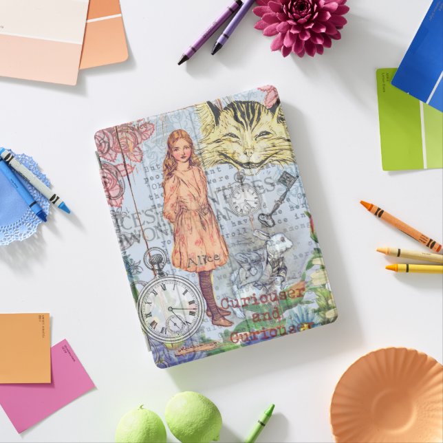 Alice in Wonderland Classic Cheshire Rabbit Alice iPad Smart Cover (In Situ)
