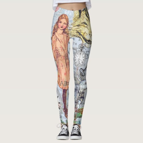 Alice in Wonderland Classic Cheshire Rabbit Alice Leggings