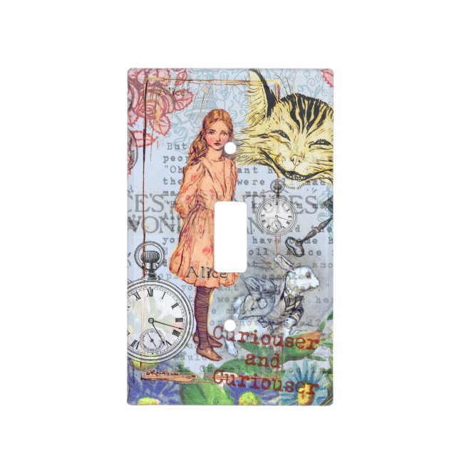 Alice in Wonderland Classic Cheshire Rabbit Alice Light Switch Cover (Front)