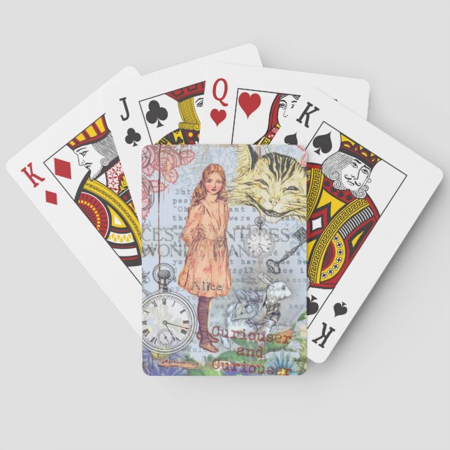 Alice in Wonderland Classic Cheshire Rabbit Alice Poker Cards (Back)
