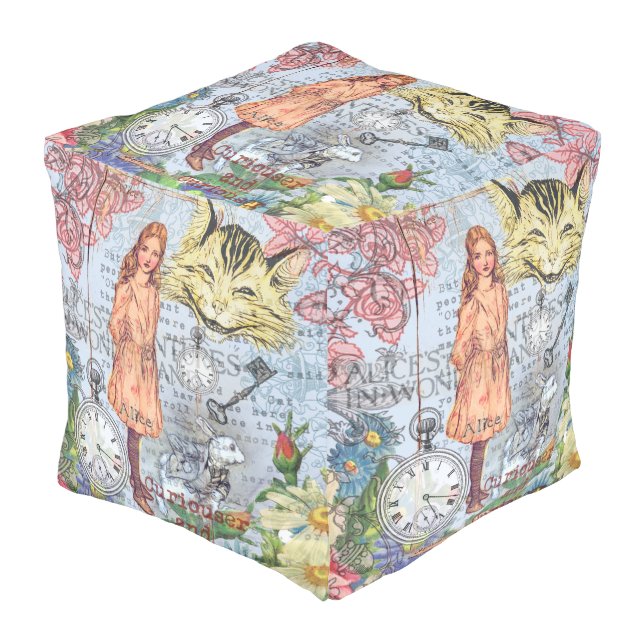 Alice in Wonderland Classic Cheshire Rabbit Alice Pouf (Angled Front)