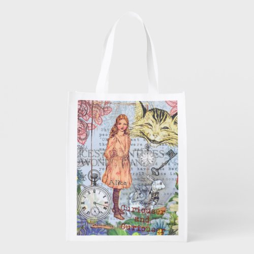 Alice in Wonderland Classic Cheshire Rabbit Alice Reusable Grocery Bag