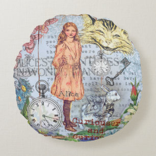 Alice in Wonderland Classic Cheshire Rabbit Alice Round Pillow