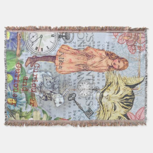 Alice in Wonderland Classic Cheshire Rabbit Alice Throw Blanket