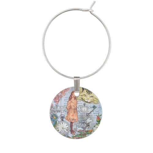 Alice in Wonderland Classic Cheshire Rabbit Alice Wine Glass Charm