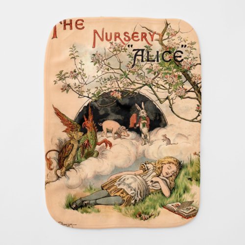 Alice in Wonderland Classic Illustrations Baby Burp Cloth