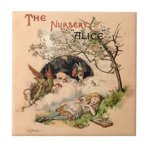 Alice in Wonderland Classic Illustrations Ceramic Tile