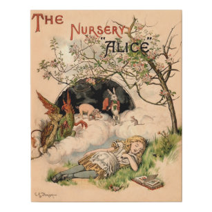 Alice in Wonderland Classic Illustrations Faux Canvas Print