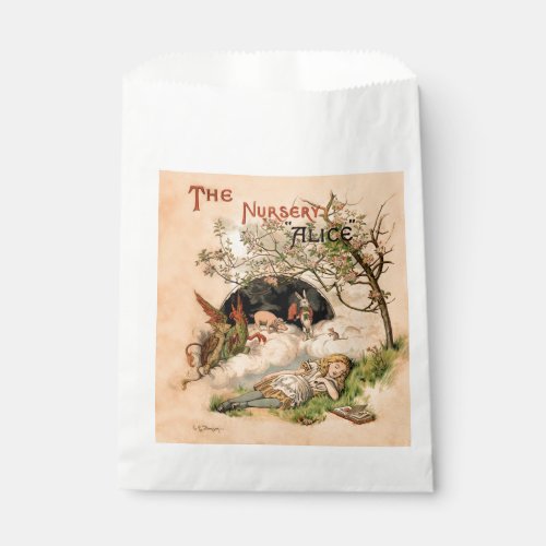 Alice in Wonderland Classic Illustrations Favor Bag