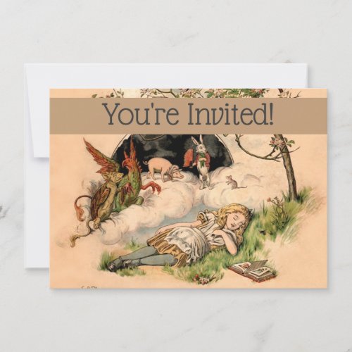 Alice in Wonderland Classic Illustrations Invitation