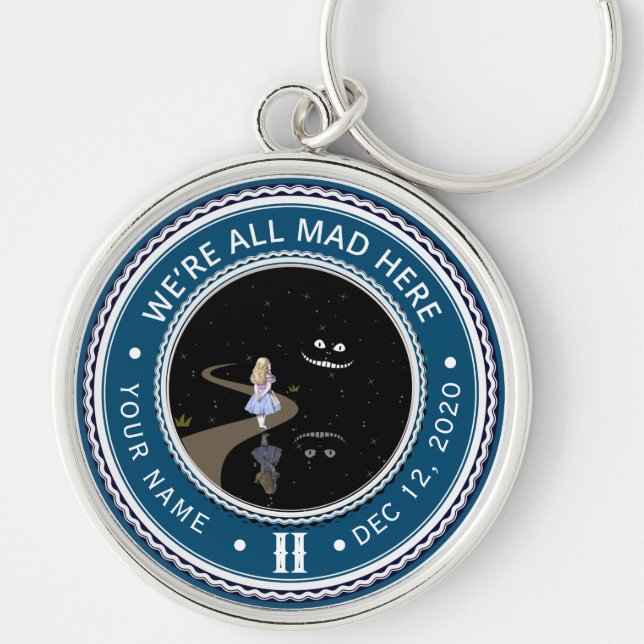 Alice in Wonderland Clean and Sober Keychain (Front)