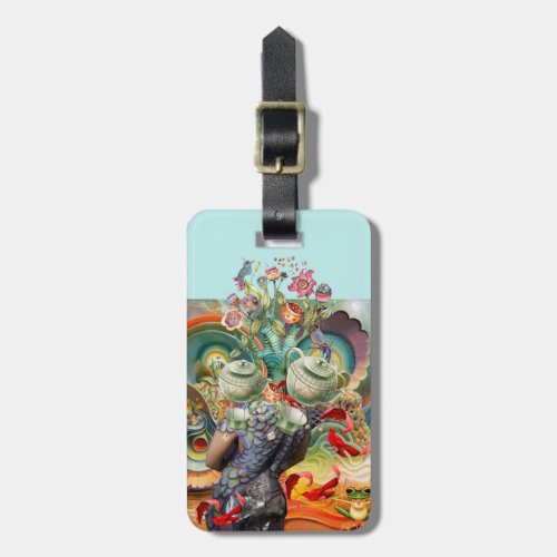 Alice in Wonderland collage add name and contact Luggage Tag