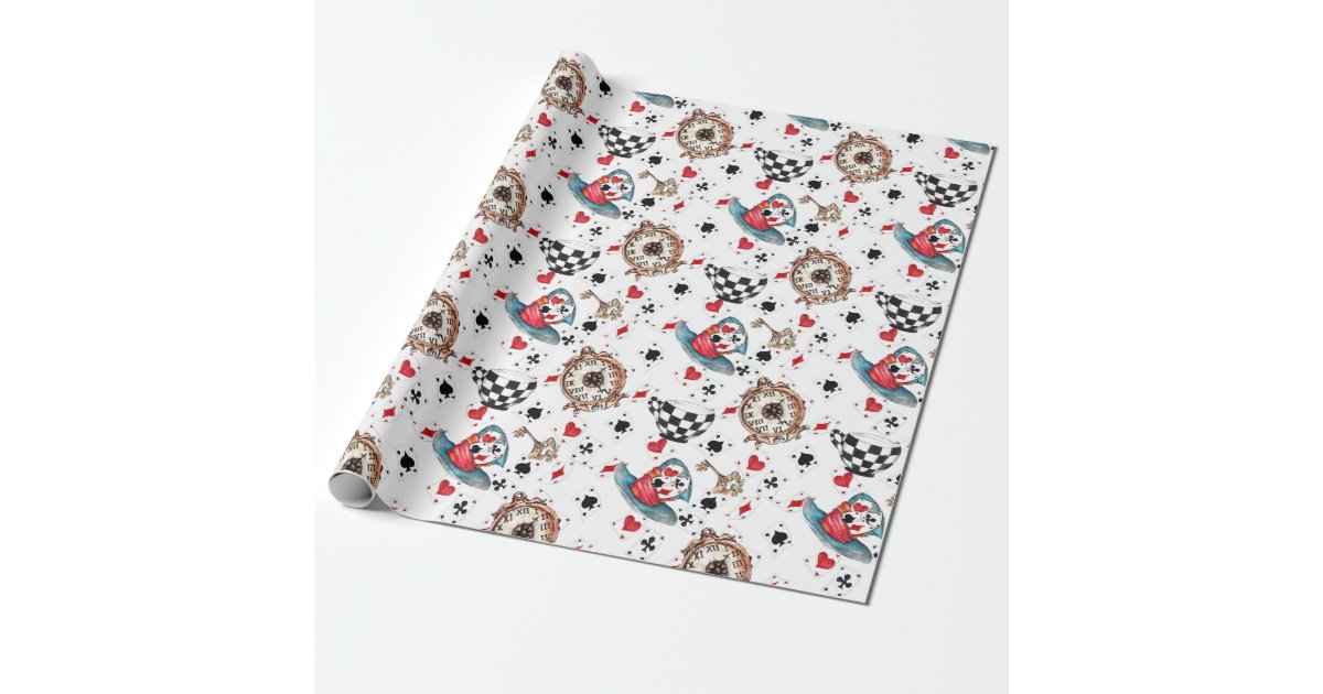 Christmas Alice In Wonderland Wrapping Paper | Zazzle