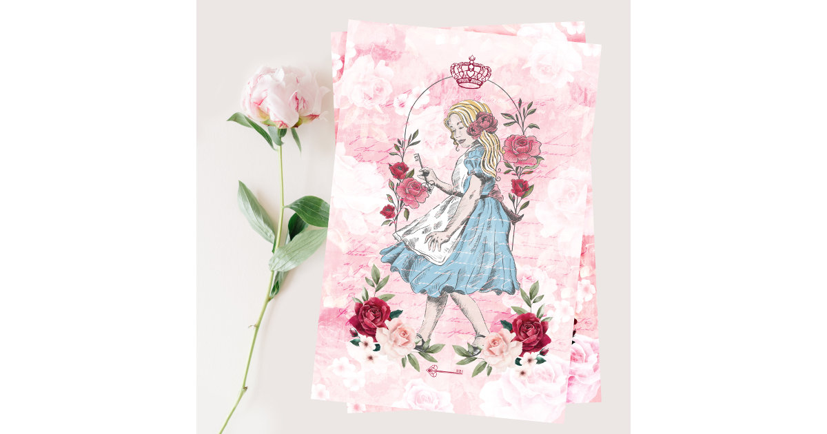 Vintage Alice In Wonderland Fairytale Decoupage Tissue Paper - Moodthology  Papery