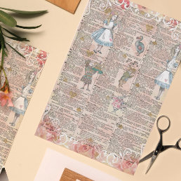 Alice In Wonderland Collage Decoupage Tissue Paper