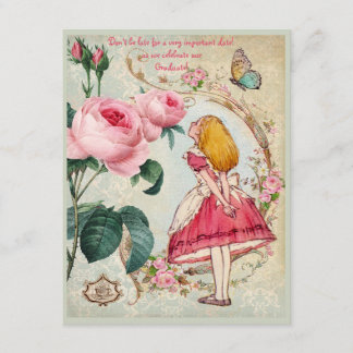 Alice in Wonderland Collage Graduation Party Invitation