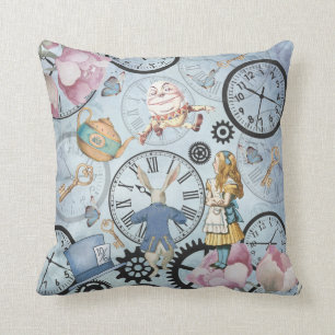 Alice In Wonderland Collage Throw Pillow