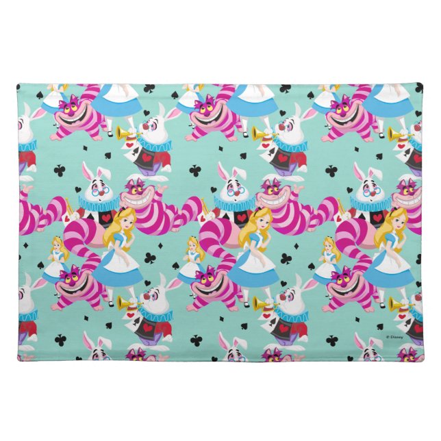 Alice In Wonderland | Colorful Fun Pattern Cloth Placemat (Front)