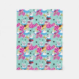 Alice In Wonderland | Colorful Fun Pattern Fleece Blanket