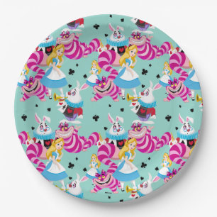 Alice In Wonderland Colorful Fun Pattern Paper Plates