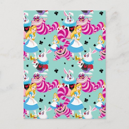 Alice In Wonderland  Colorful Fun Pattern Postcard