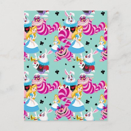 Alice In Wonderland | Colorful Fun Pattern Postcard