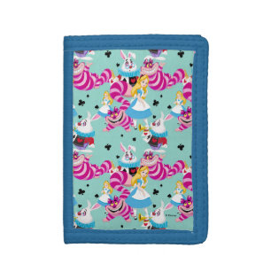 Alice In Wonderland Colorful Fun Pattern Tri-fold Wallet